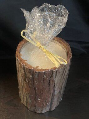 Rustic wood Encased candle
